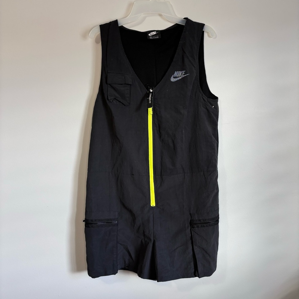 Nike Sportswear Icon Clash Grey Romper with Green Trim